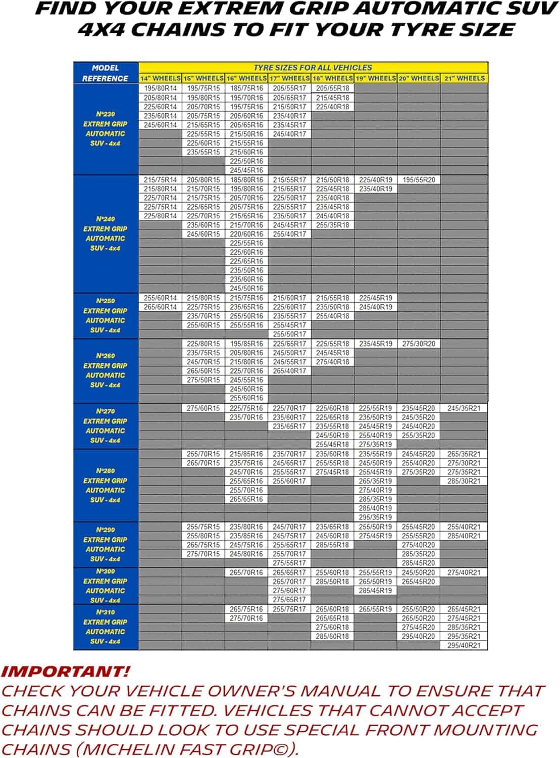 MICHELIN EXTREME GRIP SUV 280 - Billede 4