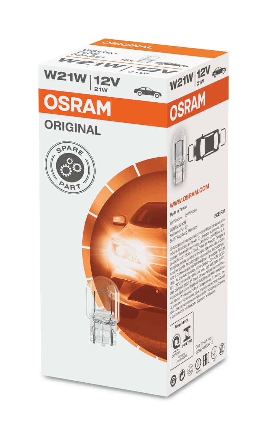 OSRAM 12V W21W AUTOLAMPE - Billede 3